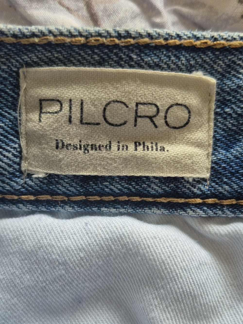 Pilcro Front Slit Blue Denim Skirt, Size 10 Knee Length Cotton Western - Picture 10 of 12